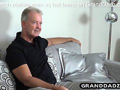 Teen with fake tits fucks her papa John