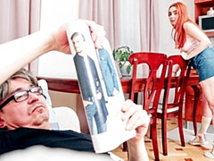 Grosser arsch, Grosser schwanz, Blasen, Hundestellung, Natürlichen titten, Rotschopf, Jungendliche (18+), Titten