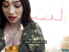 Cash tempts busty American to fuck