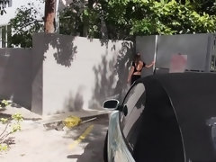 素人, フェラチオ, 茶髪の, 巨乳な, 車, 顔射, 自然山雀, 馬乗り