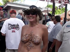 素人, 美人, ブロンド, 茶髪の, お婆さん, グループ, 乳首, アウトドア