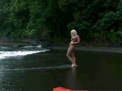 Blonde pornstar gets screwed on a beautiful island