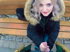 Sweet blonde blows a complete stranger for some money