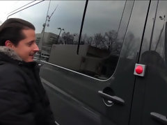 Germany beauty Lara Cum Kitten seduces handsome Costas Antonis with her ass in the bus