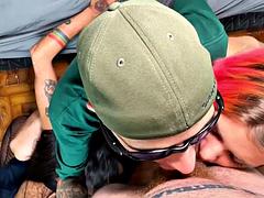 Amateur, Sucer une bite, Le plan cul à quatre, Lunettes, Hard, Hd, Portugaise, Pov