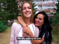 18, チェコ, チン, バック, ハードコア, ハメ撮り, 公共, 三人