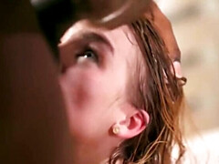 Grosser schwanz, Blondine, Spermaladung, Kehlenfick, Aufs gesicht abspritzen, Handjob, Hd, Dusche