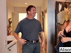 huge-boobed Alison Tyler meets her Catfish then drills his roomate