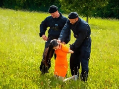 Kont, Blond, Hondjeshouding, Handbeurt, Man man vrouw, Mager, Tiener, Trio