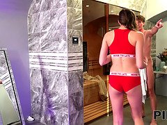 Sucer une bite, Éjaculation interne, Tchèque, Européenne, Hd, Hôtel, Chatte, Sauna