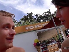 Young Czech couple fucks and pays for sex on the beach - POV money-making video