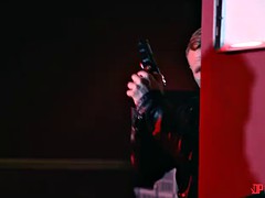 アナル, デカパイ, ブロンド, イく瞬間, ダブル開発, 淫乱熟女, タトゥー, 三人