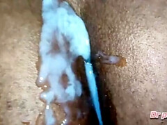 Grosser schwanz, Schwarz, Spermaladung, Schwanz, Puppe, Interrassisch, Masturbation, Muschi