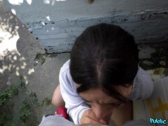 Black-Haired Beauty's Public Play Sparks Wild Passionate Lust