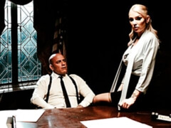 デカ尻, デカチン, デカパイ, ブロンド, 毛深い, なめる, オフィス, オマンコ