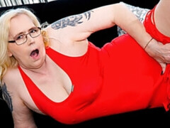 素人, ぽっちゃり, デカ尻, デカチン, ブロンド, フェラチオ, 淫乱熟女, タトゥー