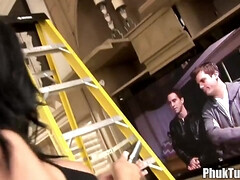 Blasen, Braunhaarige, Spermaladung, Fetisch, Gruppensex, Gruppe, Milf, Orgie