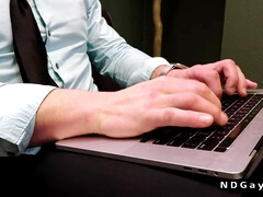 アナル, フェラチオ, ゲイ, 手コキする, シゴき, 筋肉, オフィス, コキ