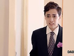 Amateur, Blonde, Attrapée, Papa, Léchez, Fils, Adolescente, Mariage