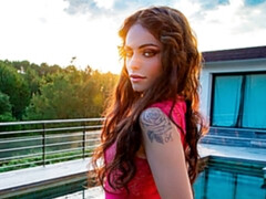 アナル, ブロンド, フェラチオ, バック, 目瞪口呆, プール, ガリガリ, ティーン