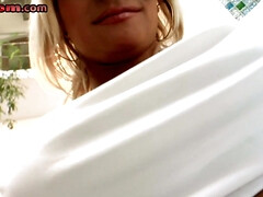 素人, デカパイ, フェラチオ, 中出し, イマラチオ, 淫乱熟女, フェラする, 三人