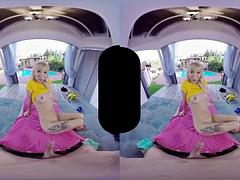 Tight Blonde with yellow shirt - vr180 4K: Cowgirl, Pov  Virtual Reality Porn