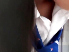 Vollbusig, Süss, Schwanz, Behaart, Japanische massage, Masturbation, Solo, Uniform