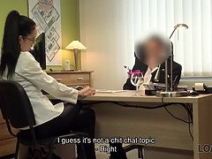 茶髪の, チェコ, 眼鏡, ハードコア, Hd, お金, オフィス, スパイ