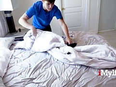 Stepmom Catches Stepson Cleaning His Room and Gets Wild