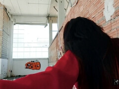 Tussi, Blasen, Braunhaarige, Latina, Geld, Im freien, Muschi