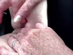 Chubby mature woman sucks a dick and gets fucked on the couch