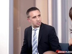 舐める尻, フェラチオ, 茶髪の, ヨーロピアン, フランス人, ラフ, ロシア人, 三人
