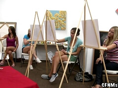 Beauté, Gros seins, Blonde, Brunette brune, Homme nu et filles habillées, Tir de sperme, Mignonne, Queue