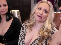 ぽっちゃり, ブロンド, 茶髪の, デブ, レズビアン, マッサージ, 淫乱熟女, 三人