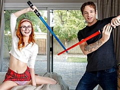 Cul, Grosse bite, En levrette, Seins naturels, Chatte, Rousse roux, Adolescente, Nénés