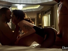 Grosse bite, Gorge profonde, Double pénétration, Branlette thaïlandaise, Hd, Jarretelles, Tatouage, Adolescente