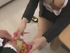 Asiático, Tetas grandes, Mamada, Corrida, Japonés, Público