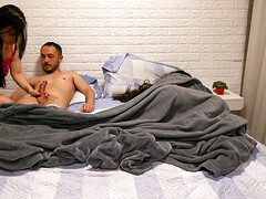 デカ尻, バイセクシャル, フェラチオ, 茶髪の, チン, レズビアン, オージー, 三人