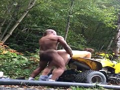 Interracial ajx in the jungle on a quad