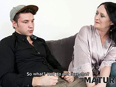 Mature4k. mature in blue stocking pleases sonny orally and vaginally