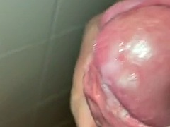 Foreskin close up cockhead edging and cumshot