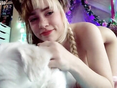 Enthousiasteling, Grote kont, Grote mammen, Huisgemaakt, Masturbatie, Alleen, Tiener