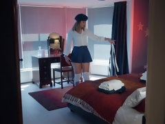 美女, ベッドルーム, デカチン, フェラチオ, 中出し, フランス人, Hd, 馬乗り