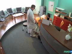 Amateur, Médico, Estilo perrito, Enfermera, Oficina, Coño, Uniforme, Voyeur