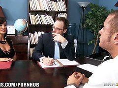 デカチン, フェラチオ, 茶髪の, 巨大, 淫乱熟女, 母, ストッキング, オッパイの