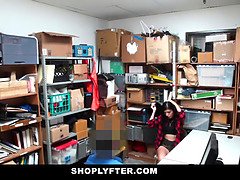 Brunette brune, Attrapée, Hd, Bureau, Police, Adolescente, Plan cul à trois, Nénés