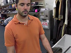 Leie, In den arsch, Blasen, Schwul, Handjob, Büro, Tätowierung, Flotter dreier