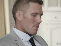 お尻, 美女, デカチン, ブロンド, イギリス人, カップル, オフィス, タトゥー