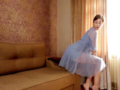 茶髪の, カワイイ, ドレス, 自然山雀, パンティ, オマンコ, 一人, ヴァージン