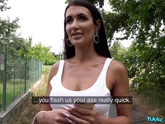 Buxom slut Princess Jasmine fucks lucky guy in the field